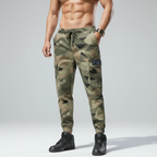 Pantalones Cargo de Camuflaje para Hombre - Pantalones de Combate con Cintura con Cordón y Puño Elástico